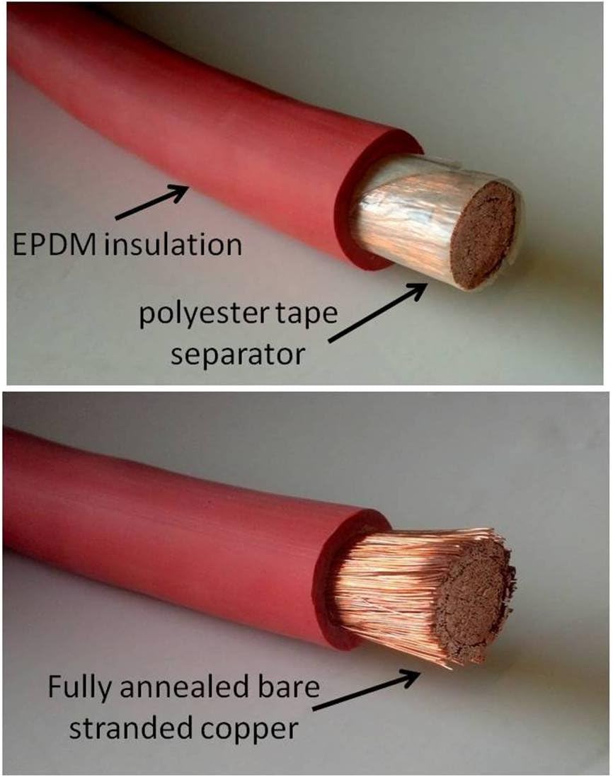 4/0 AWG Gauge Red + Black Pure Copper Battery Inverter Cables Solar, RV, Car, Boat 18 in 3/8 in Lugs Pack of 2