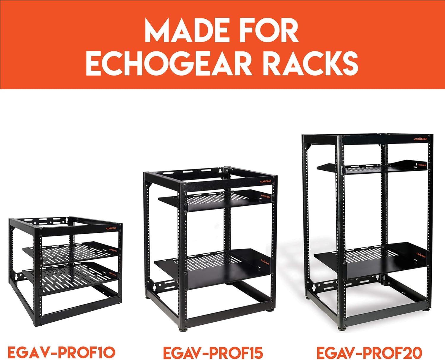 ECHOGEAR Rack Compatible Swing-Out Wall Mount - Compatible with 10U, 15U, & 20U Open Frame Racks Pack of 2