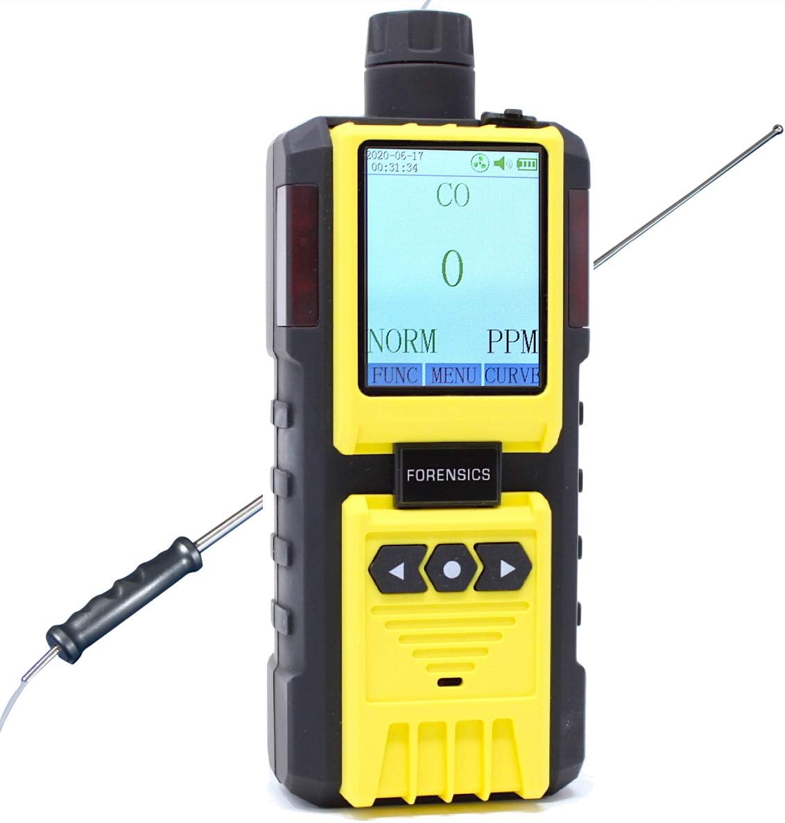 Carbon Monoxide Analyzer for Inspectors by Forensics | USA NIST Traceable Calibration | Computer Data Logging | Built-in Pump & 4ft Probe |