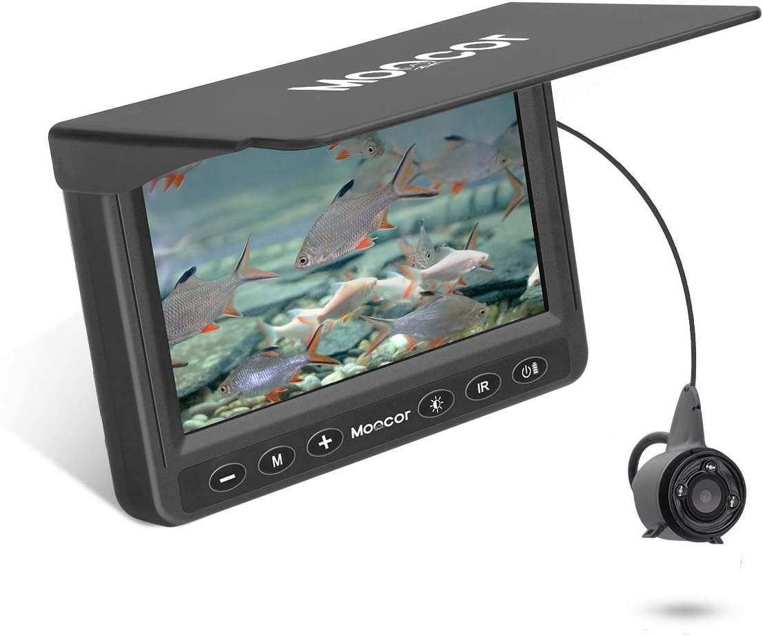 MOOCOR Underwater Fishing Camera with DVR, Portable Video Fish Finder with 4.3 Inch LCD Monitor for Ice Lake Sea Boat Kayak Fishing