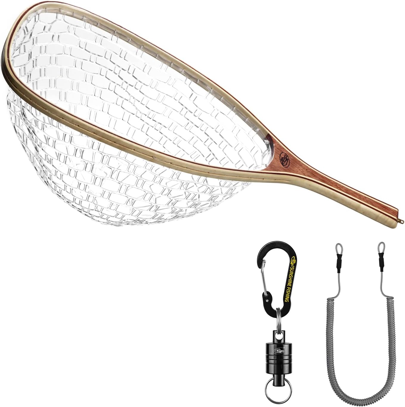 SF Fly Fishing Landing Net Soft Rubber Mesh Trout Net Catch and Release Net Pack of 2