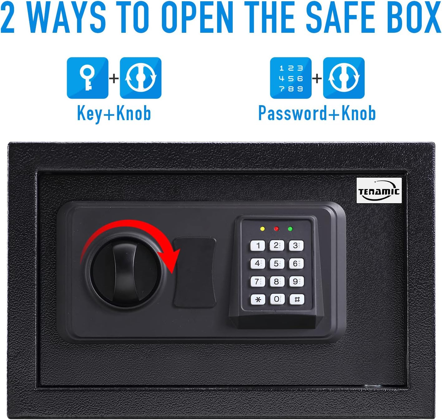 Tenamic Fingerprint Safe Box 3.83 Cubic Feet with Separate Lock Box and Bottom Compartment
