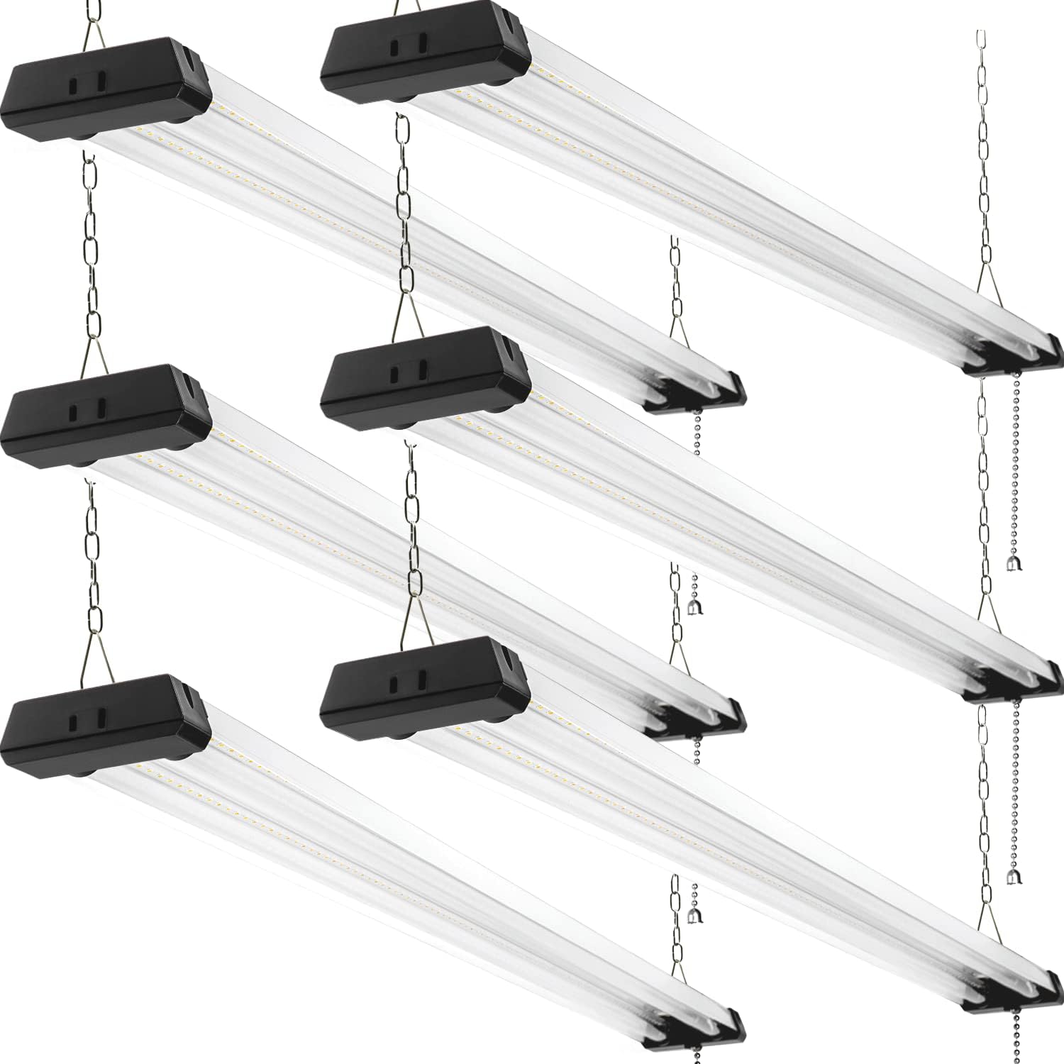 Linkable LED Shop Light 4ft,3CCT 3000K/4000K/5000K Selectable,Led Shop Light,4500LM Super Bright,3Color Temperatures with Memory Function,4ft Led Shop Light for Garage,Workshop,Warehouse,Shop,6 Pack