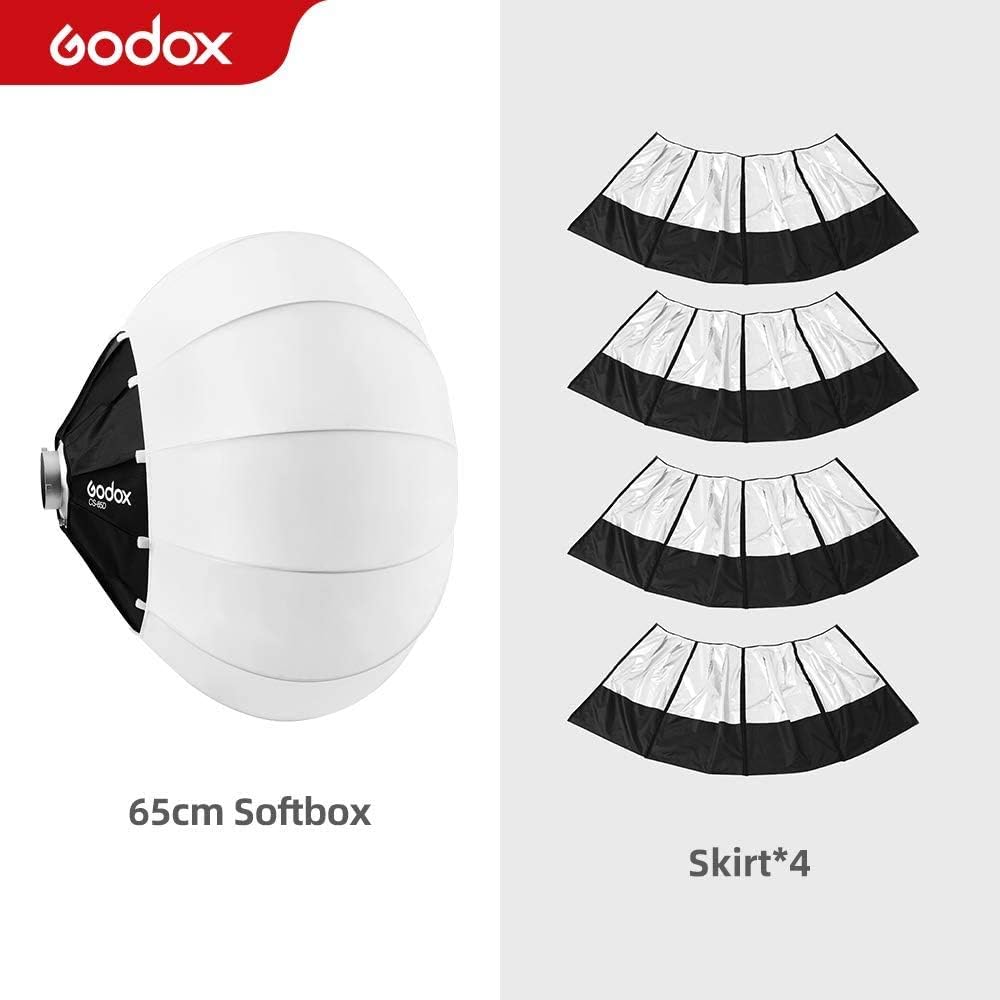 Godox CS-65D 26 Inch Lantern Softbox Soft Light with Bowens Mount Extends for Godox SL-60W VL150/VL200/VL300/SL150WII/SL200WII/UL150 LED Video Lights and Other Bowens Mount Light