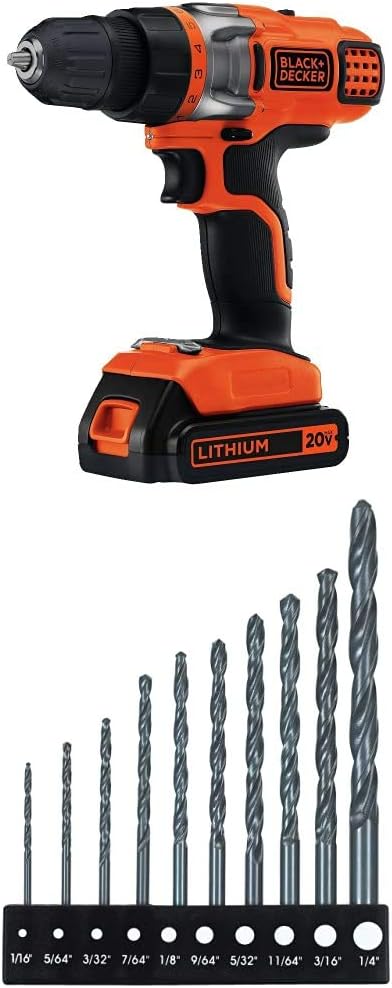 BLACK+DECKER LDX220C 20V MAX 2-Speed Cordless Drill Driver (Includes Battery and Charger) Pack of 2