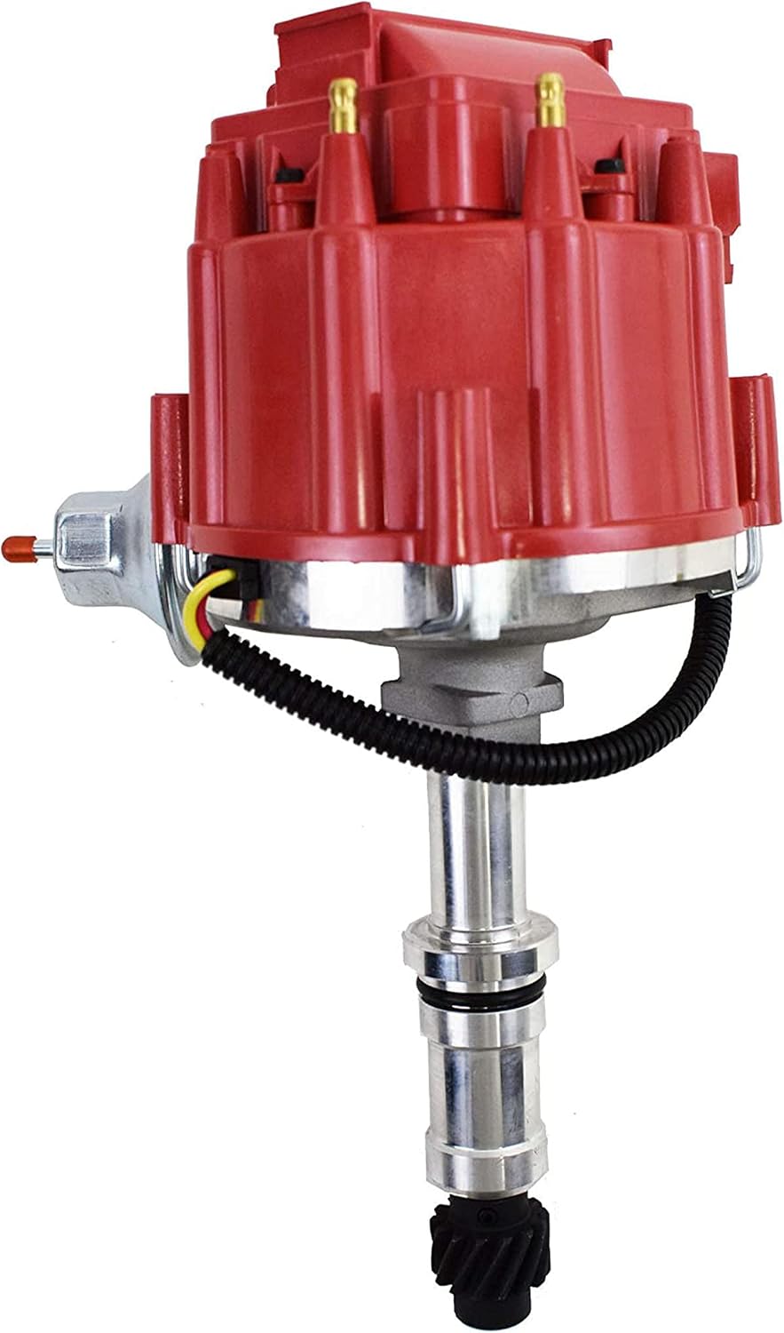 A-Team Performance - HEI Distributor 65,000 Volt Coil Auto Parts Replcament - Compatible with Buick Odd Fire 231 3.8L V6 225 Jeep 3.7L Dauntless One Wire Installation Red Cap