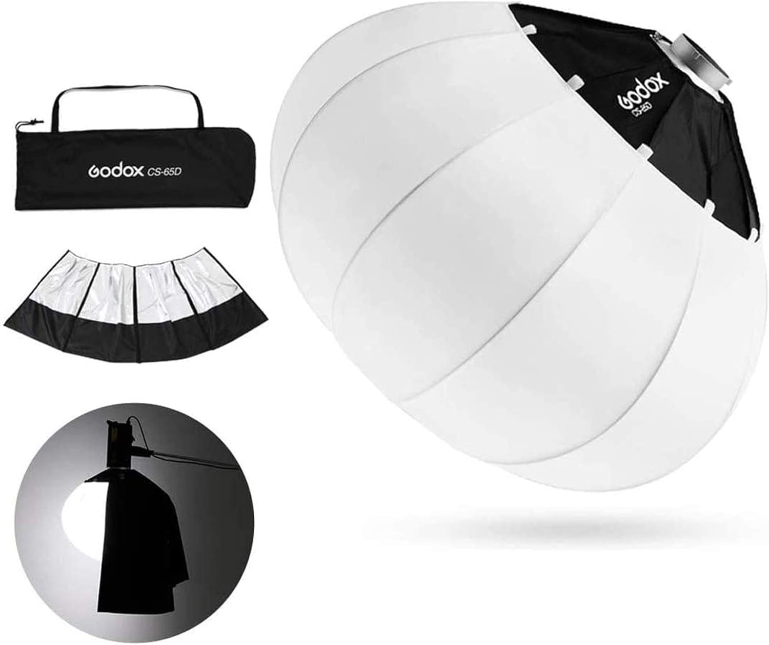 Godox CS-65D 26 Inch Lantern Softbox Soft Light with Bowens Mount Extends for Godox SL-60W VL150/VL200/VL300/SL150WII/SL200WII/UL150 LED Video Lights and Other Bowens Mount Light