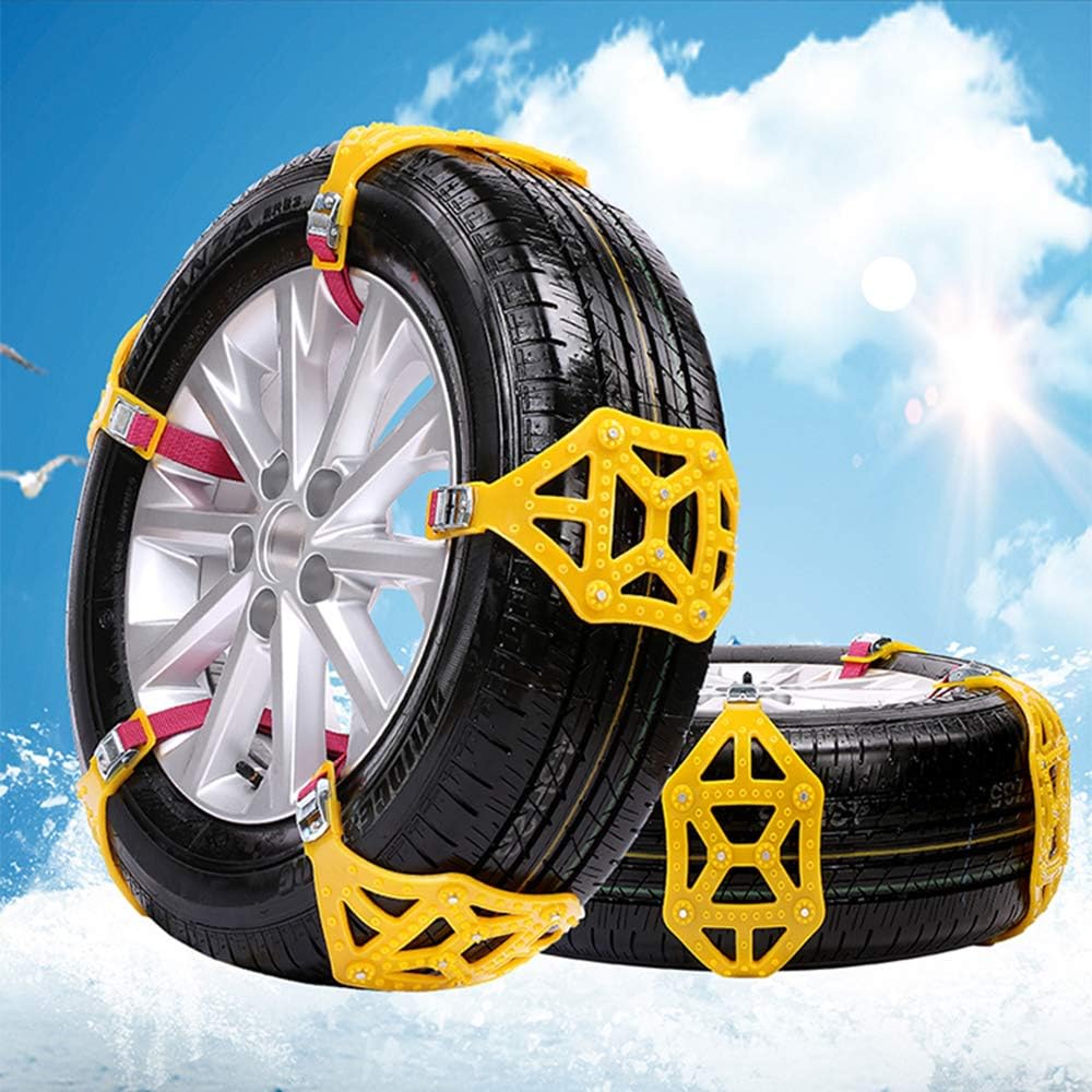 Maso Snow Chains 10Pcs Anti-Skid Snow Chains for Tyres Portable Easy to Mount Emergency Traction Car Snow Tyre Chains Universal for Tyres Width 165-285mm