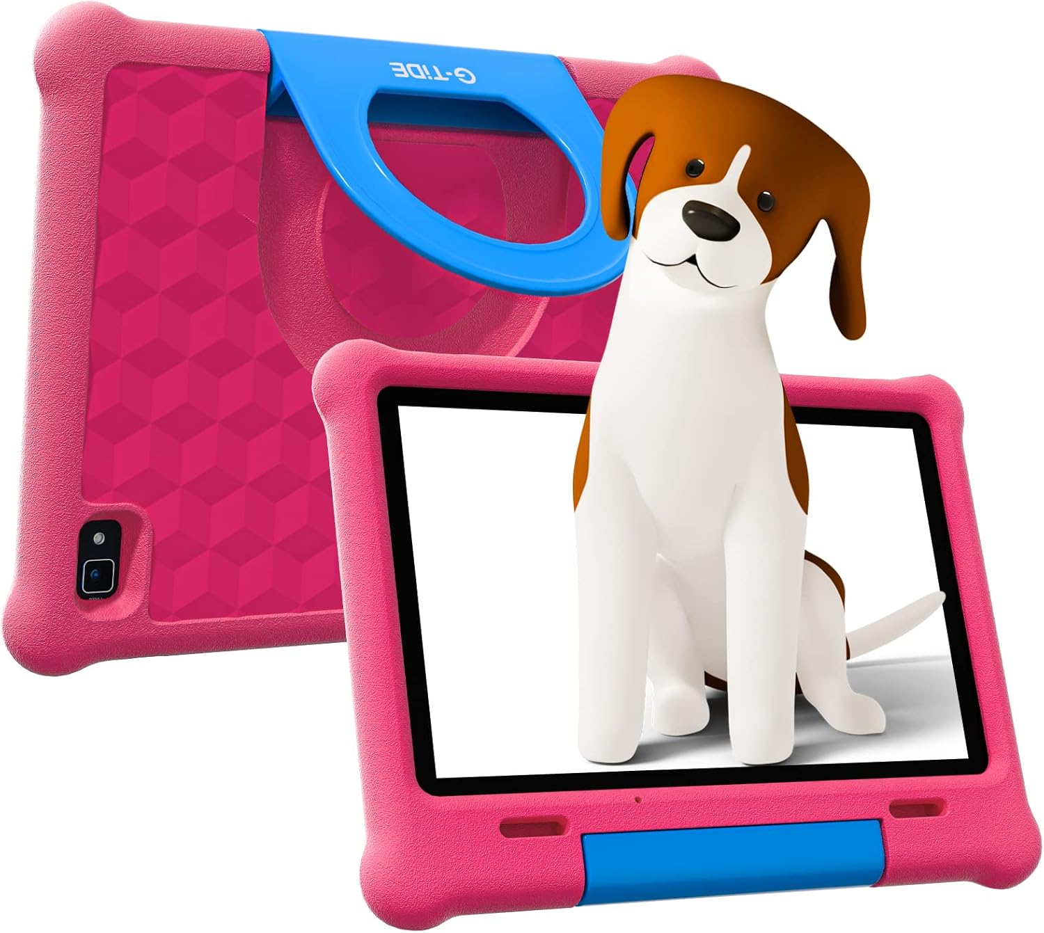 G-TiDE Kids Tablet, 10 inch Android 11 Tablet for Kids, 32GB ROM, Quad-Core, HD Dual Camera, WiFi Bluetooth, Parental Control, Kids App Klap with Kid-Proof Case and Screen Protector, Pink