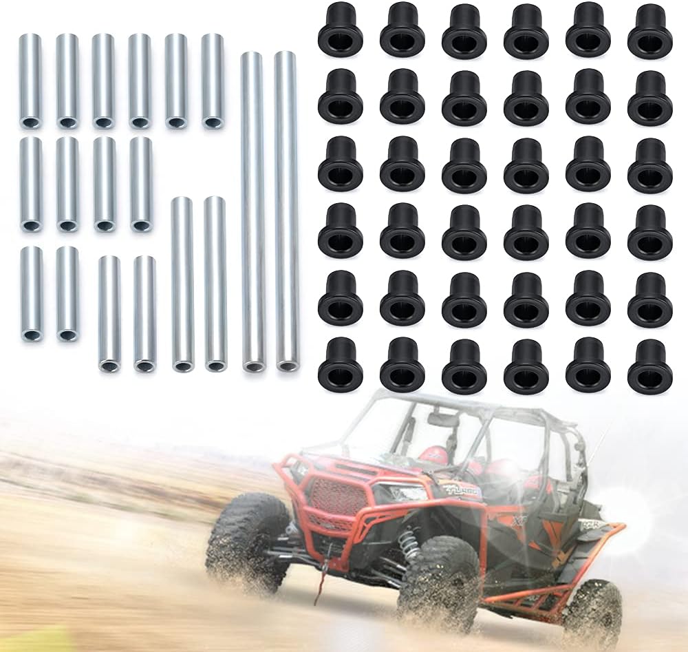 PTNHZ A-Arm Bushing Kit Complete Set of Front and Rear Bushings For OEM A Arms 2013+ Polaris Ranger XP 900/2014+ Polaris Ranger XP 900 Crew Self Lubricating Brake Suspension Control Arms Pack of 2