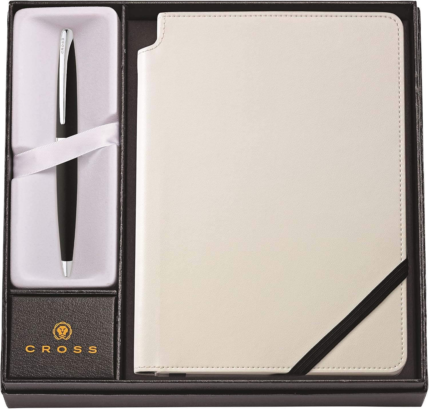 Cross ATX Basalt Black Ballpoint Pen & Crimson Medium Journal Pack of 2