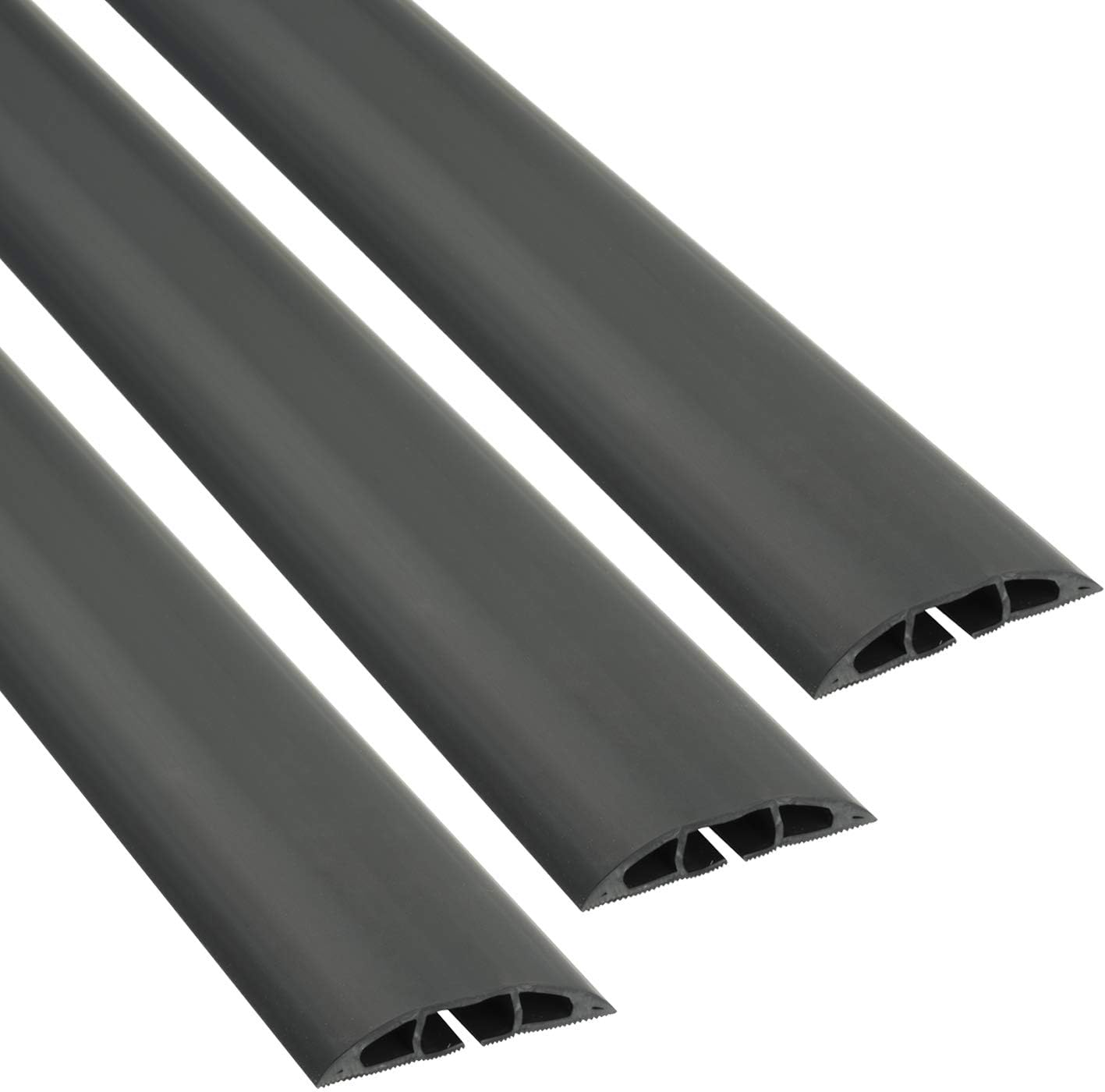 D-Line 6 Foot Floor Cord Cover, Cable Protector Case Pack, CC-1/3PK, Protect Cords and Prevent Trip Hazards, Black (Pack of 3) Pack of 2