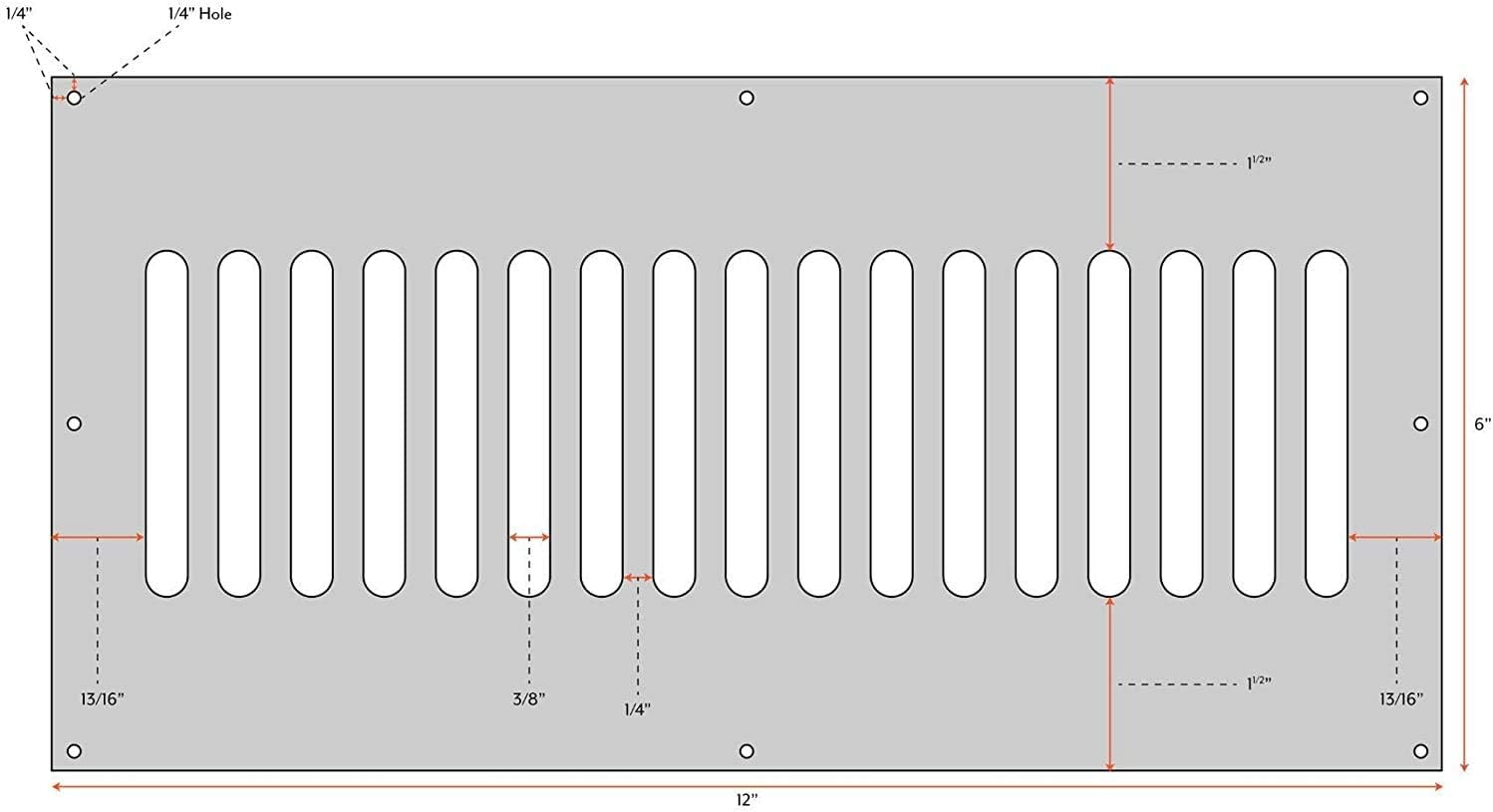 AMS Fireplace 9x4 Inch 321 High Gauge Stainless Steel Fire Pit Enclosure Vent - Commercial Grade (Black) – Complete and Ventilate Your Firepit Safely – Strong, Durable, and Easy to Install – Set of 2 Pack of 2