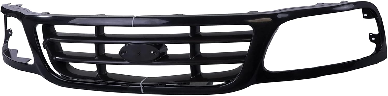 JustDrivably Replacement Parts Front Grille Grill Assembly With Cross Bar Insert Compatible With Ford F150 1999-2003 F250 1999 F150 Heritage 2004 Pickup Truck Fits FO1200376 3L3Z8200DA