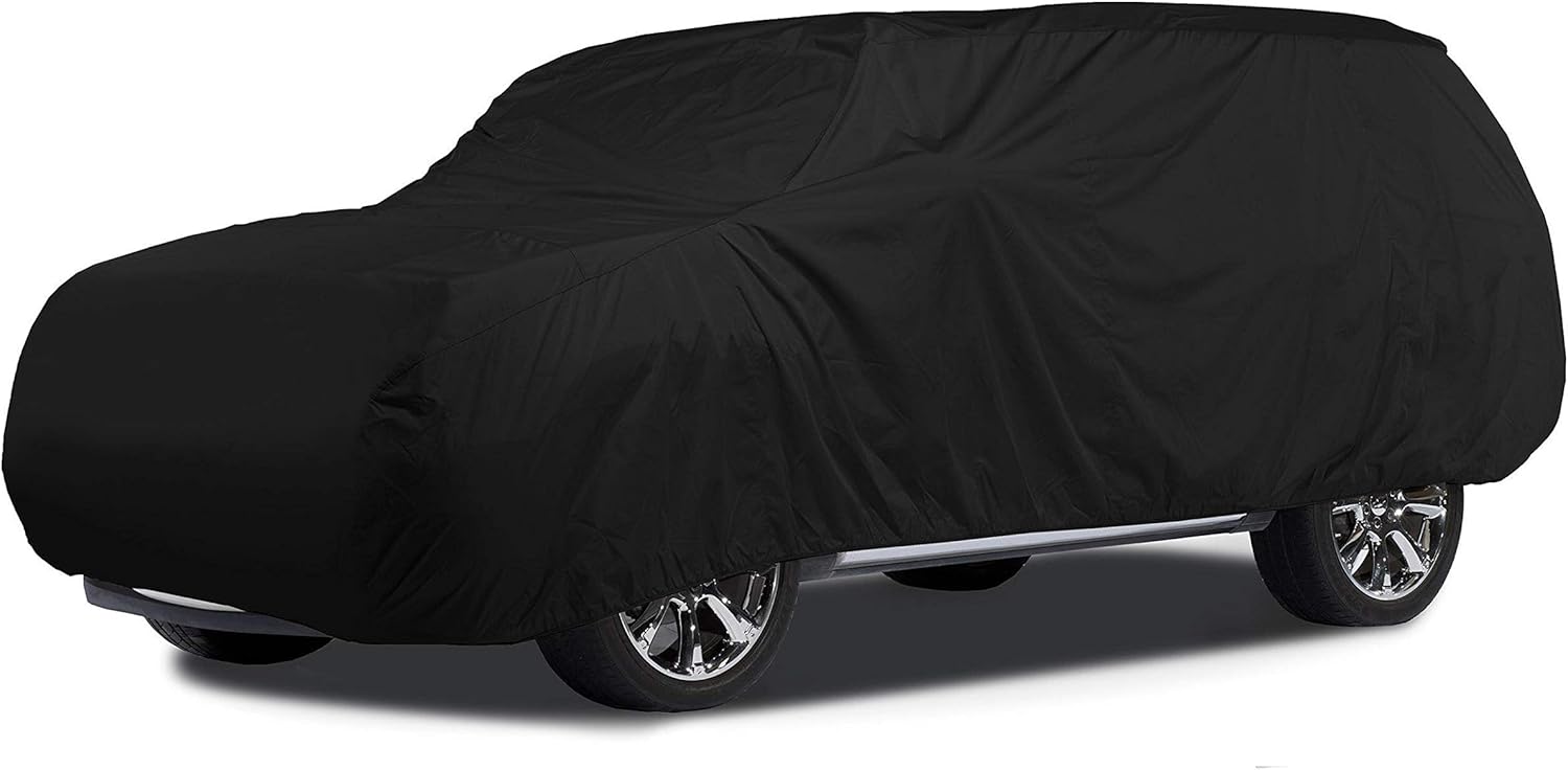 Covermates Contour Fit Car Cover - Heavy-Duty Polyester, Mesh Vent, Elastic Hem, Vehicle Covers-Black