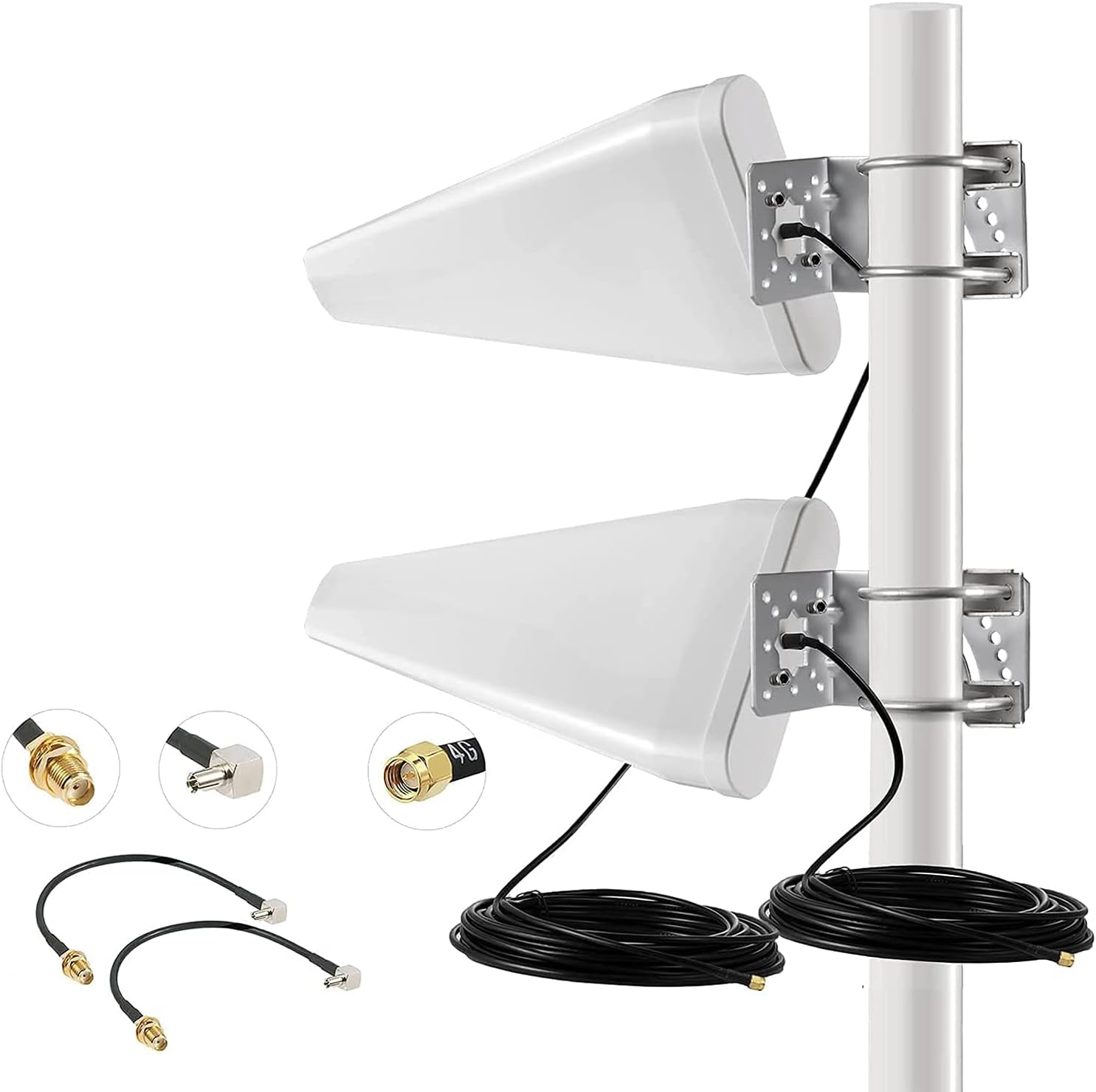 11dBi Dual MIMO Wideband Directional Yagi Panel 3G 4G Long Range Cellular SMA/TS9 Connector Antenna with 10 Meter Cable for Netgear Nighthawk Verizon AT&T T-Mobile Sprint Cellular 4G LTE Router