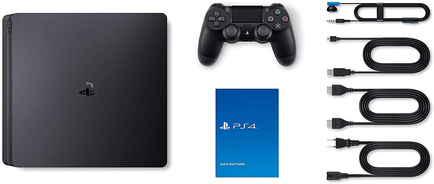 PlayStation 4 Slim Seyted Upgraded 1TB SSD Gaming Console with Wireless Controller, Jet Black