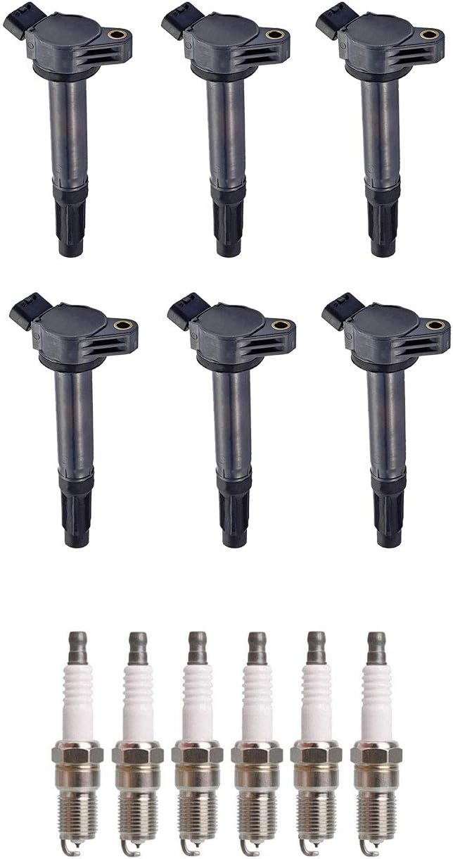 ENA Set of 6 Ignition Coil Pack and 6 Spark Plugs Compatible with Toyota Lexus Highlander ES350 Replacement for UF487