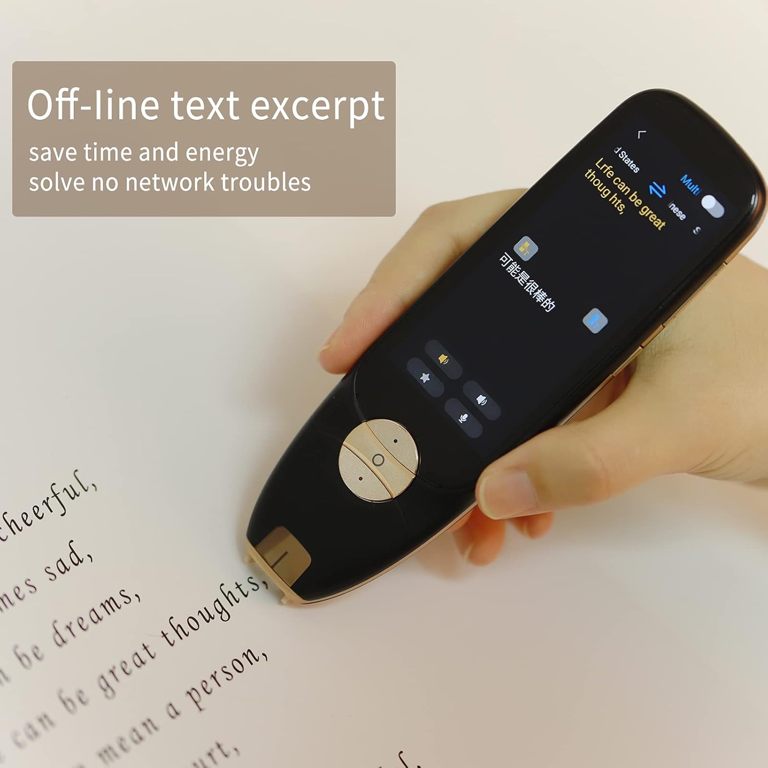 Portable 112 Languages Translation Pen Scanner Instant Text Scanning Reading & Photo Translator Device for Business Travel Abroad Easy use