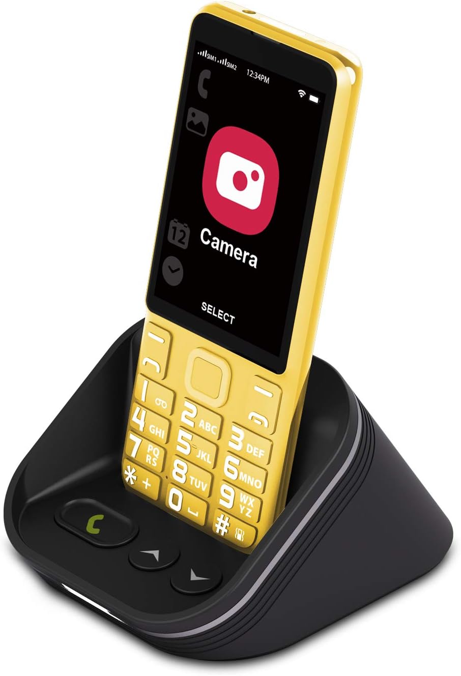 Cell Phone for Seniors 4G/LTE Unlocked, Tianhoo 4G Senior Cell Phone Unlocked, Dual Card Dual Standby, Senior Phone Unlocked ATT with Charging Dock Speaker (Yellow) Pack of 2