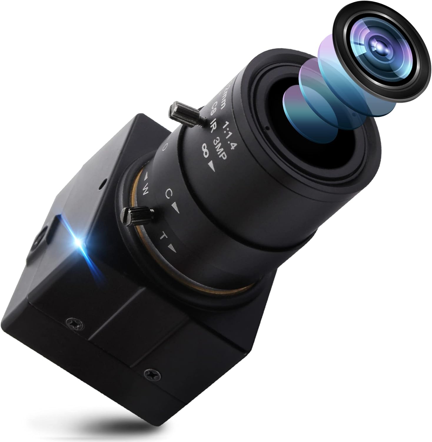 ALPCAM 4K Webcam,Ultra HD 2160P USB Camera 10X Manual Optical Zoom Camera with IMX415 Sensor,2.8-12mm Varifocal Lens Web Camer,Plug and Play USB Web Camera for Video Calling/Zoom/Skype/Laptop PC