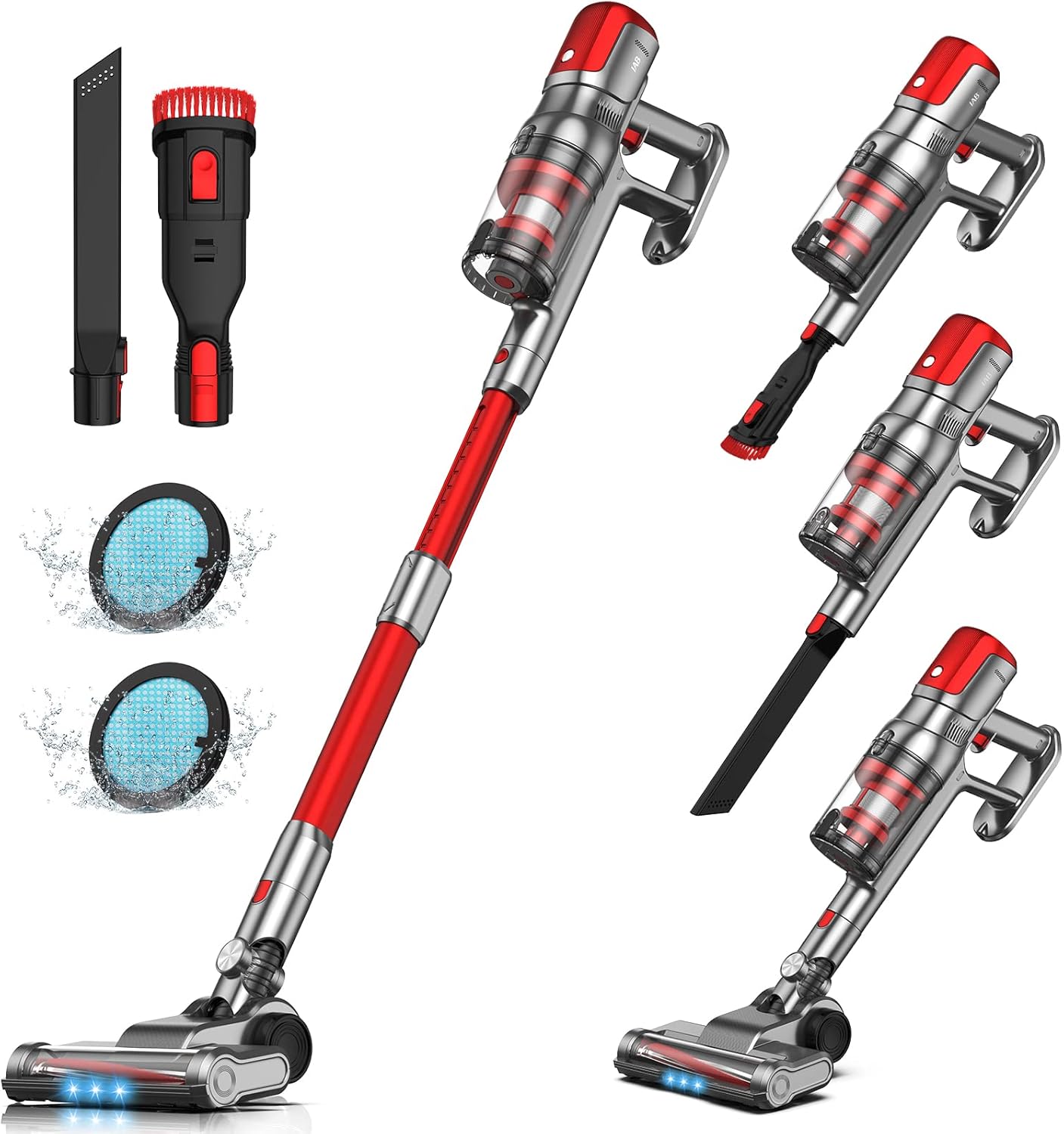 Cordless Stick Vacuum,Stick Vacuum with 25Kpa 4-in-1 Lightweight Vacuum,Up to 40min Runtime, Wireless Vacuum 250W Brushless Motor,Hardwood Carpet Floor, Tile Floor, Marble Floor or Pet Hair