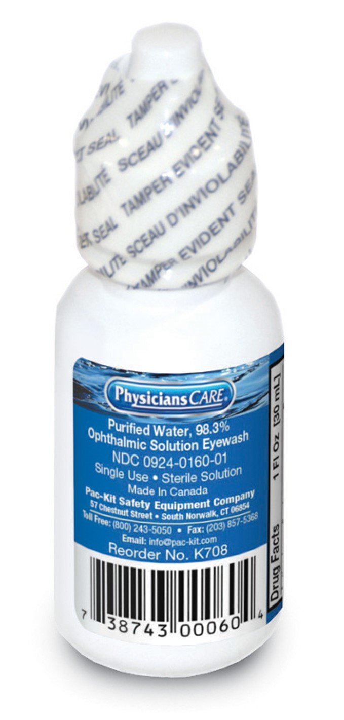 Pac-Kit by First Aid Only K708 Eye Wash Solution, 1 oz Bottle (Case of 144)