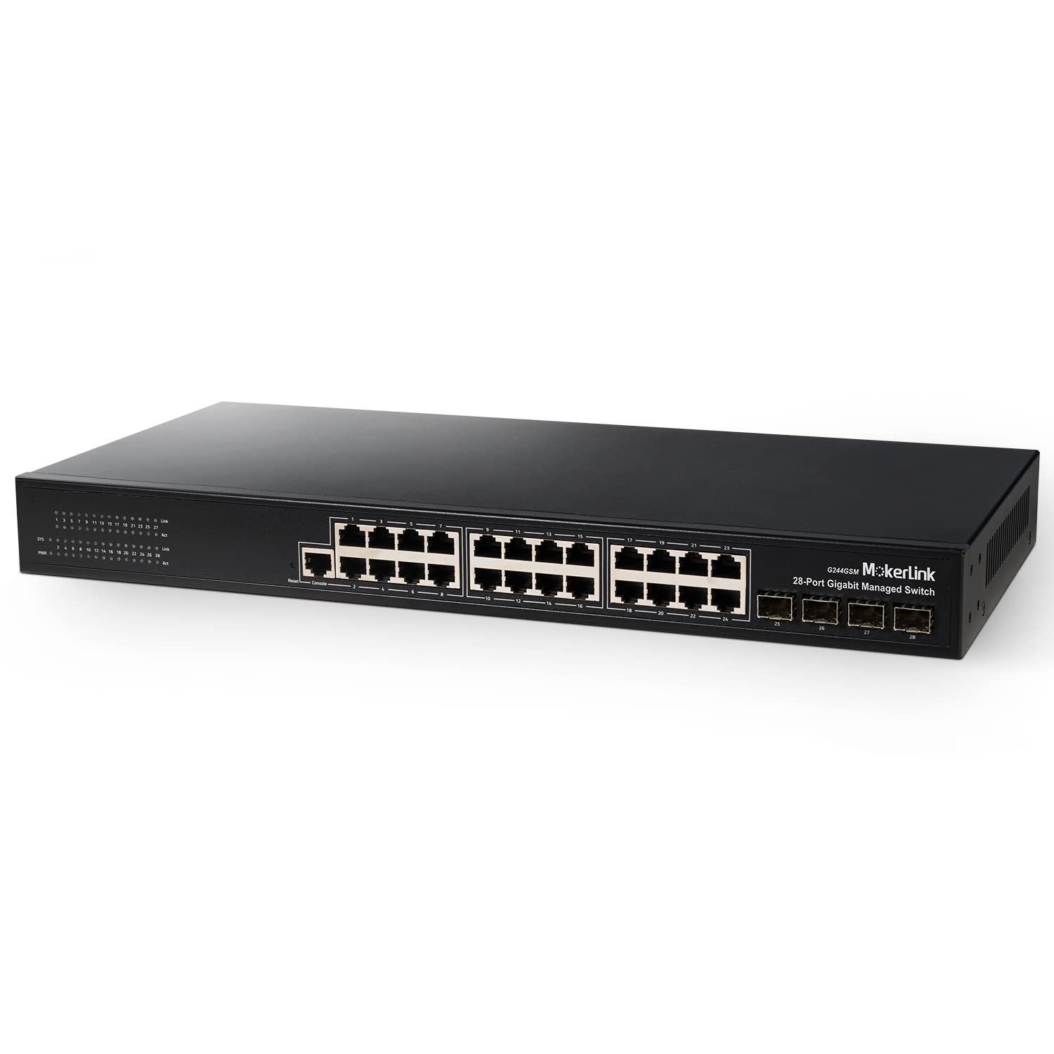MokerLink 24 Port PoE Switch with 2 Gigabit Uplink Ethernet Port, 400W High Power, Support IEEE802.3af/at, Rackmount Unmanaged Plug and Play PoE+
