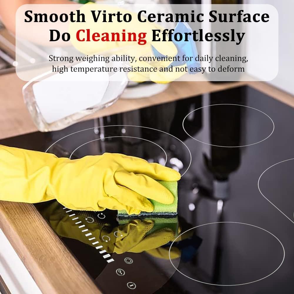 Electric Cooktop 30 inch, ECOTOUCH Radiant Cooktop 4 Burner Smoothtop Electric Cooktop 30