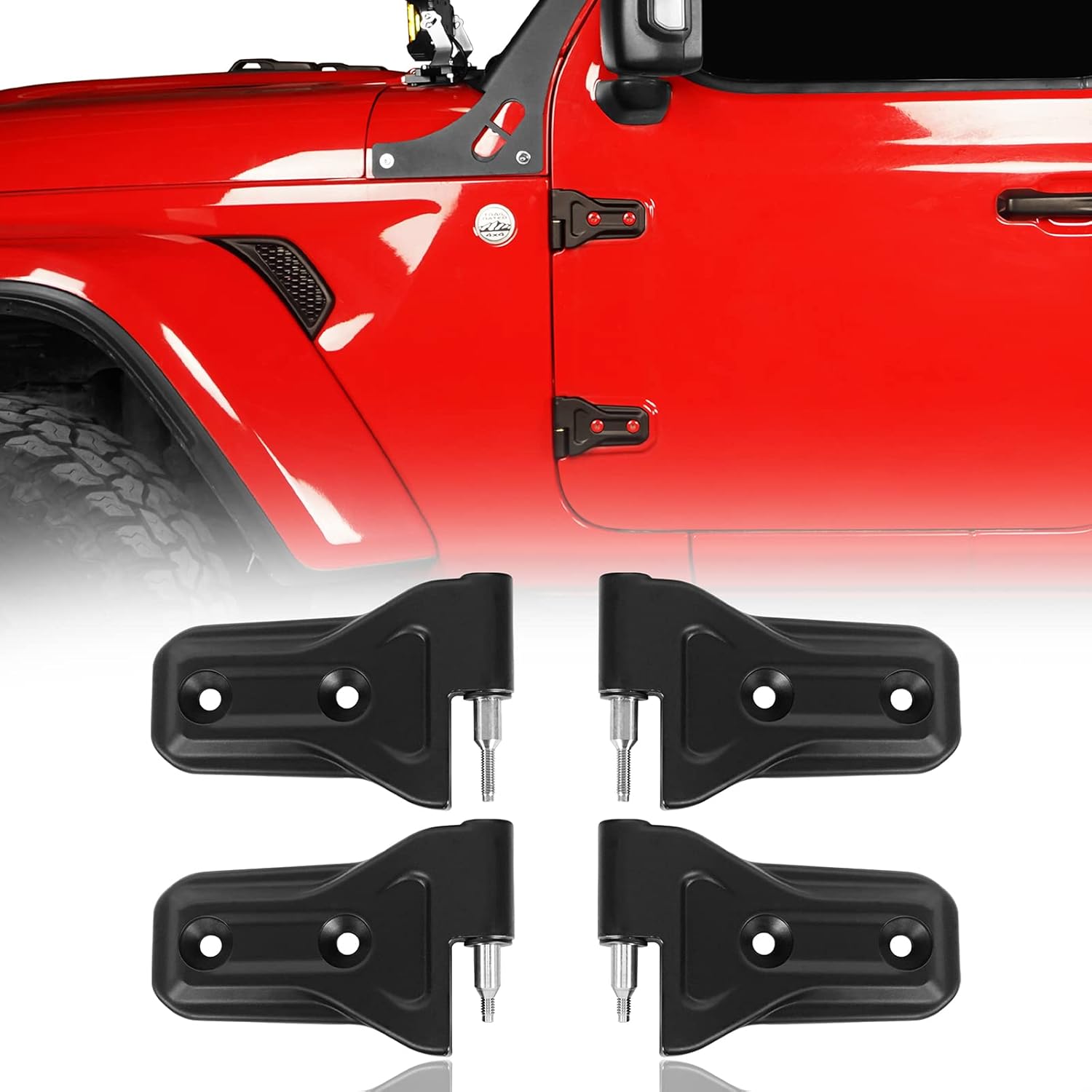 Hooke Road Wrangler Door Hinge Kit Compatible with Jeep Wrangler JL 2-Door 2018-2022 (Set of 4 Hinges) Pack of 2