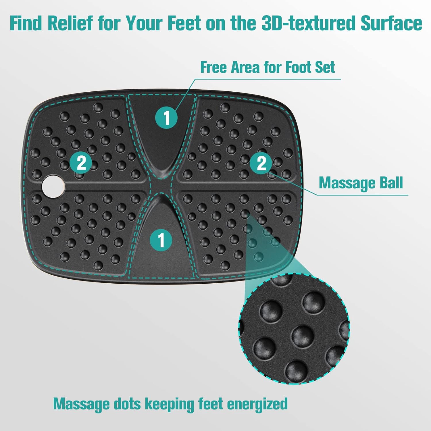 WOKA Standing Mat Anti Fatigue for Standing Desk, Wooden Wobble Balance Board for Stand up Desk, Standing Desk Accessory with Ergonomic Design, Balance Mat for Home Office - Black Pack of 2