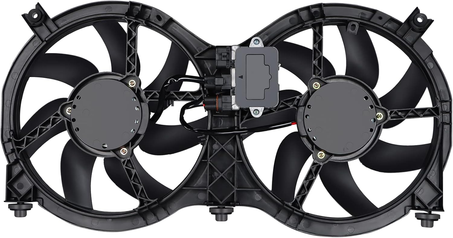 PTRARIEY Brushless Motor Radiator/Condensor Cooling Fan, Radiator Fan, Engine Cooling Fan Assembly Compatible with Infiniti JX35 2013/INFINITI QX60 2014-2018/NISSAN Pathfinder 2013-2017