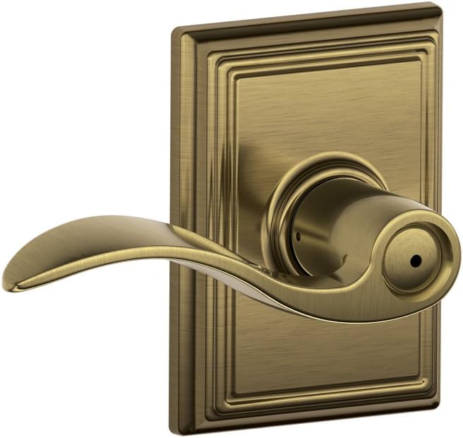 Schlage F40 ACC 622 Accent Door Lever, Bed & Bath Privacy Lock, Matte Black Pack of 2