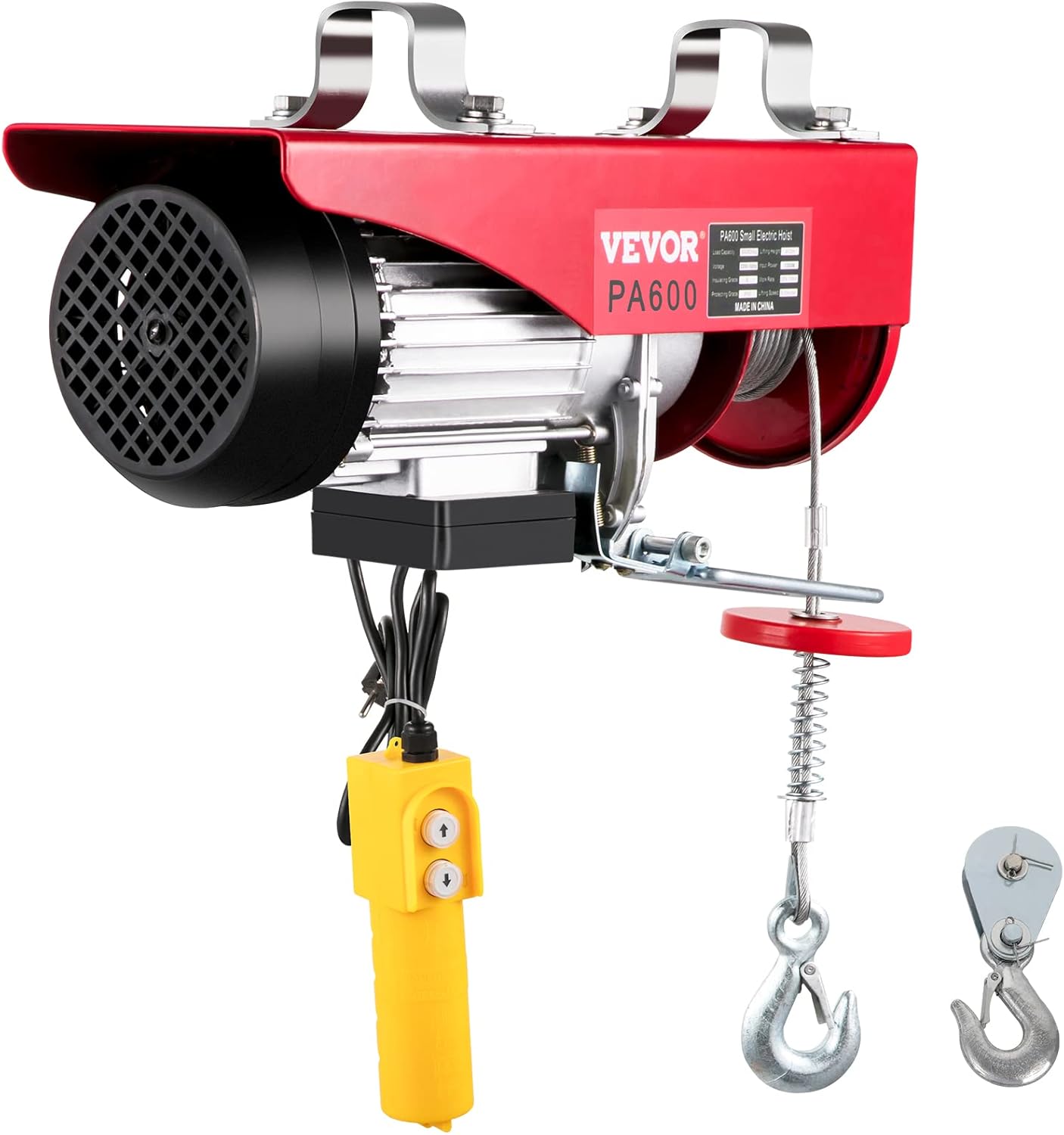 BestEquip 1320LBS Electric Hoist 110V Lift Electric Hoist Mini Electric Winch Crane Remote Control Electric Cable Hoist for Overhead Crane Lift