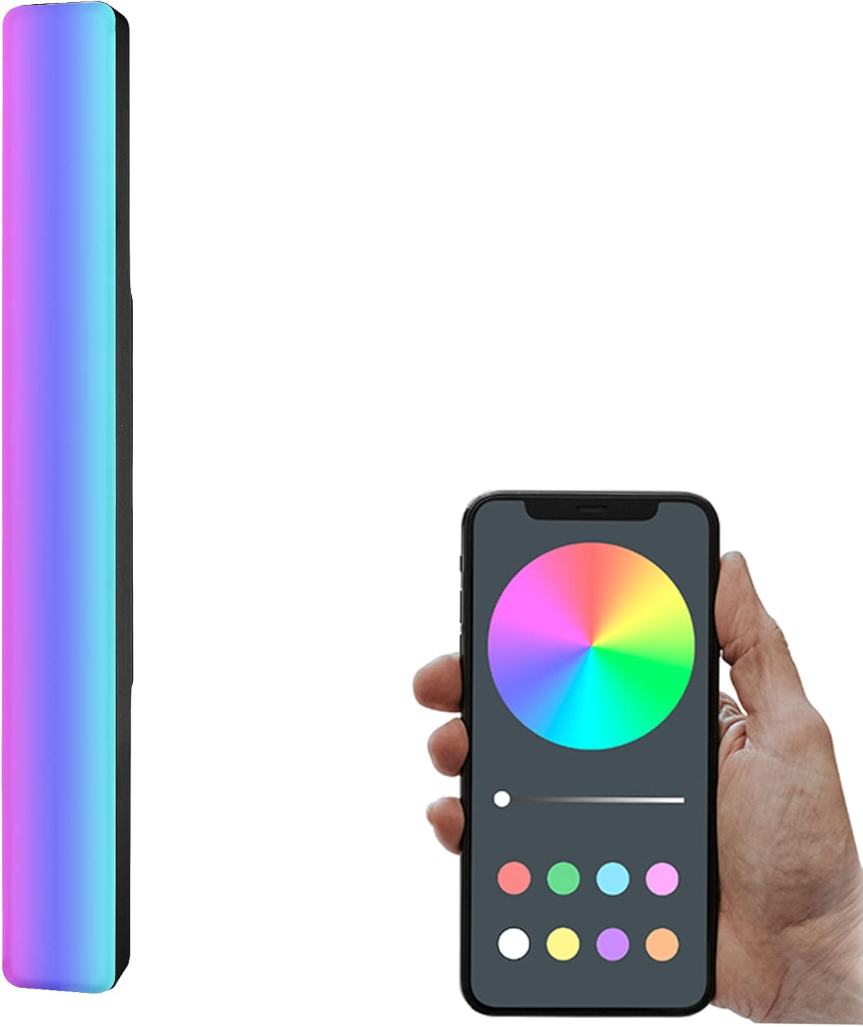 MULANDI RGB Light Bar, Gaming Lights, Ambient Lighting, 10W TUYA App Control 12V W+RGB Color, Smart Light Bars, TV LED Backlight, Mood Lighting for Entertainment, Movies, PC, Room Decoration Pack of 2