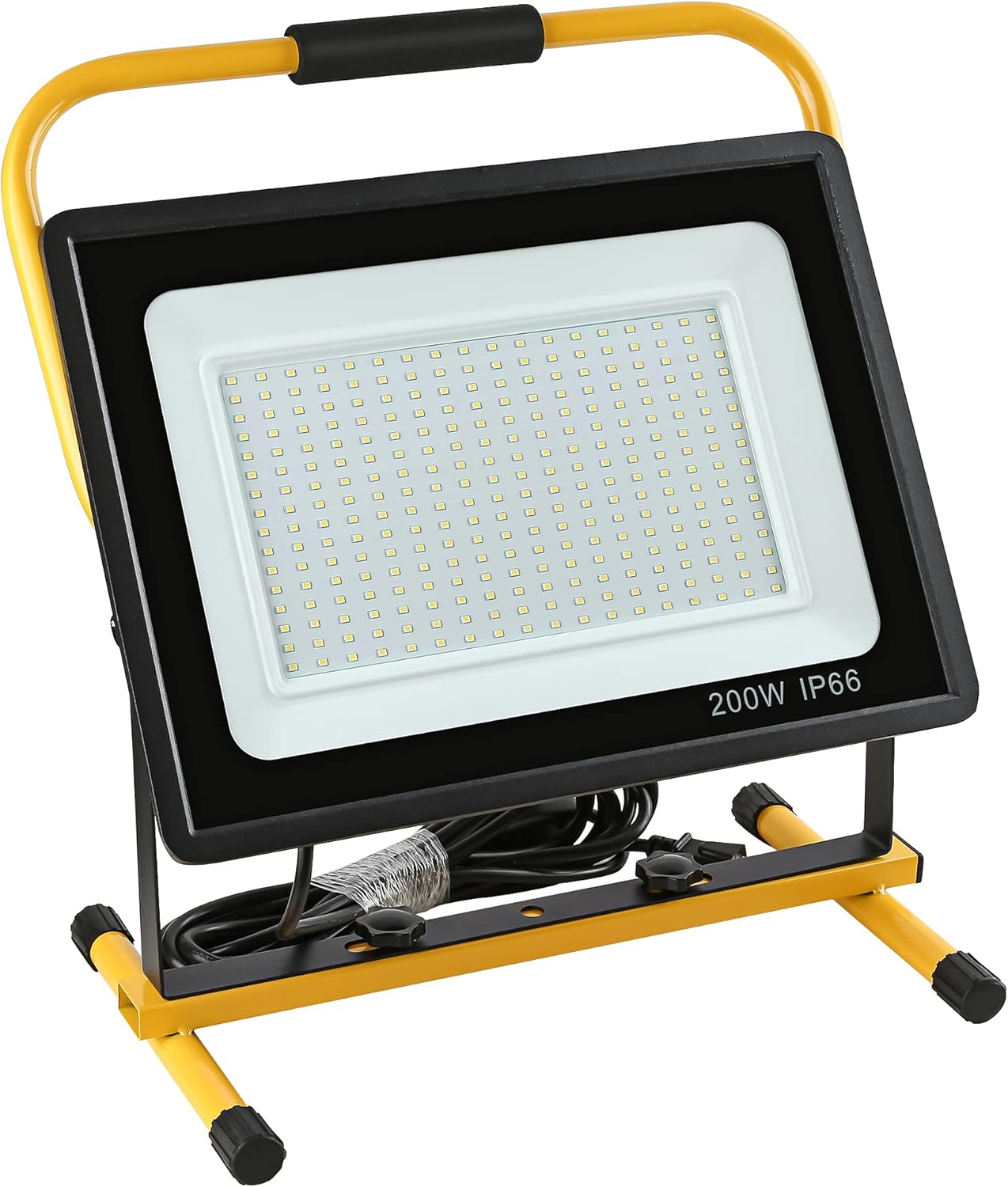Gopretty 200W LED Work Light, 20000LM Super Bright Floodlights, IP66 Waterproof, 16ft/5m Cord with Plug & Switch, 6500K, Adjustable Working Lights for Workshop, Garage, Construction Site