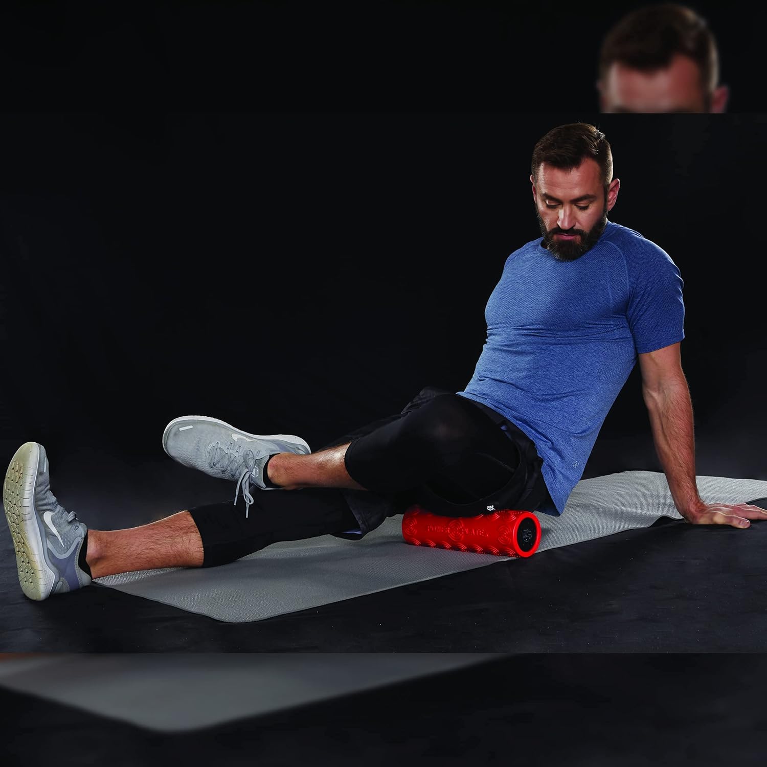 Power Plate Roller, Textured Vibrating Massage Roller, USB Rechargeable, 4 Hour Battery Life, Red