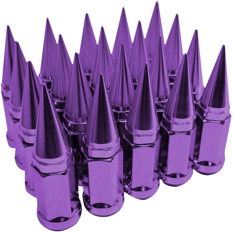 20pcs 12x1.5 Extended Spike Tuner Wheel Rim Lug Nuts Tire Screw Refit in Purple Pack of 2