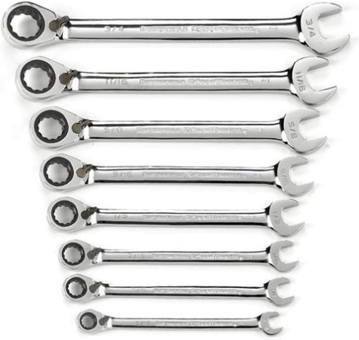 GEARWRENCH 8 Pc. 12 Pt. Reversible Ratcheting Combination Wrench Set, Metric - 9543 Pack of 2