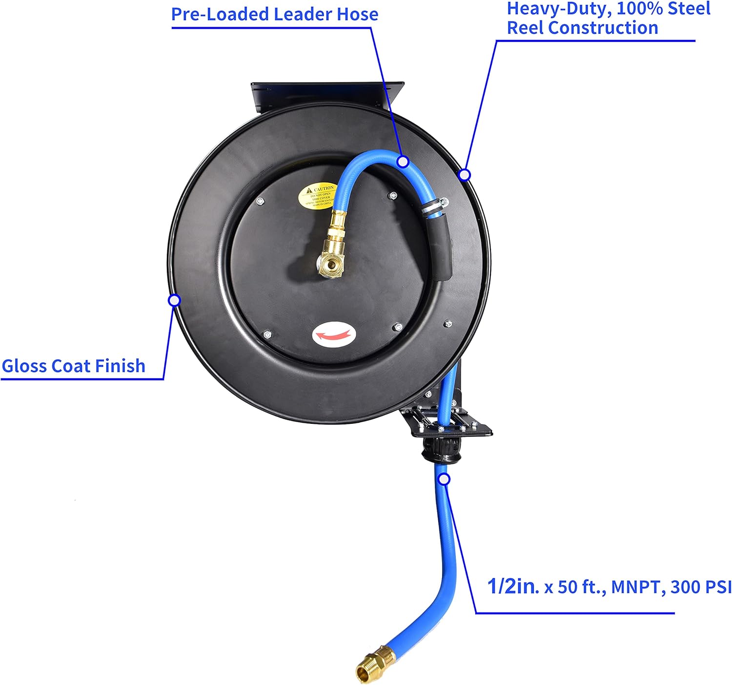 EI040T Retractable Air Hose Reel, 1/2
