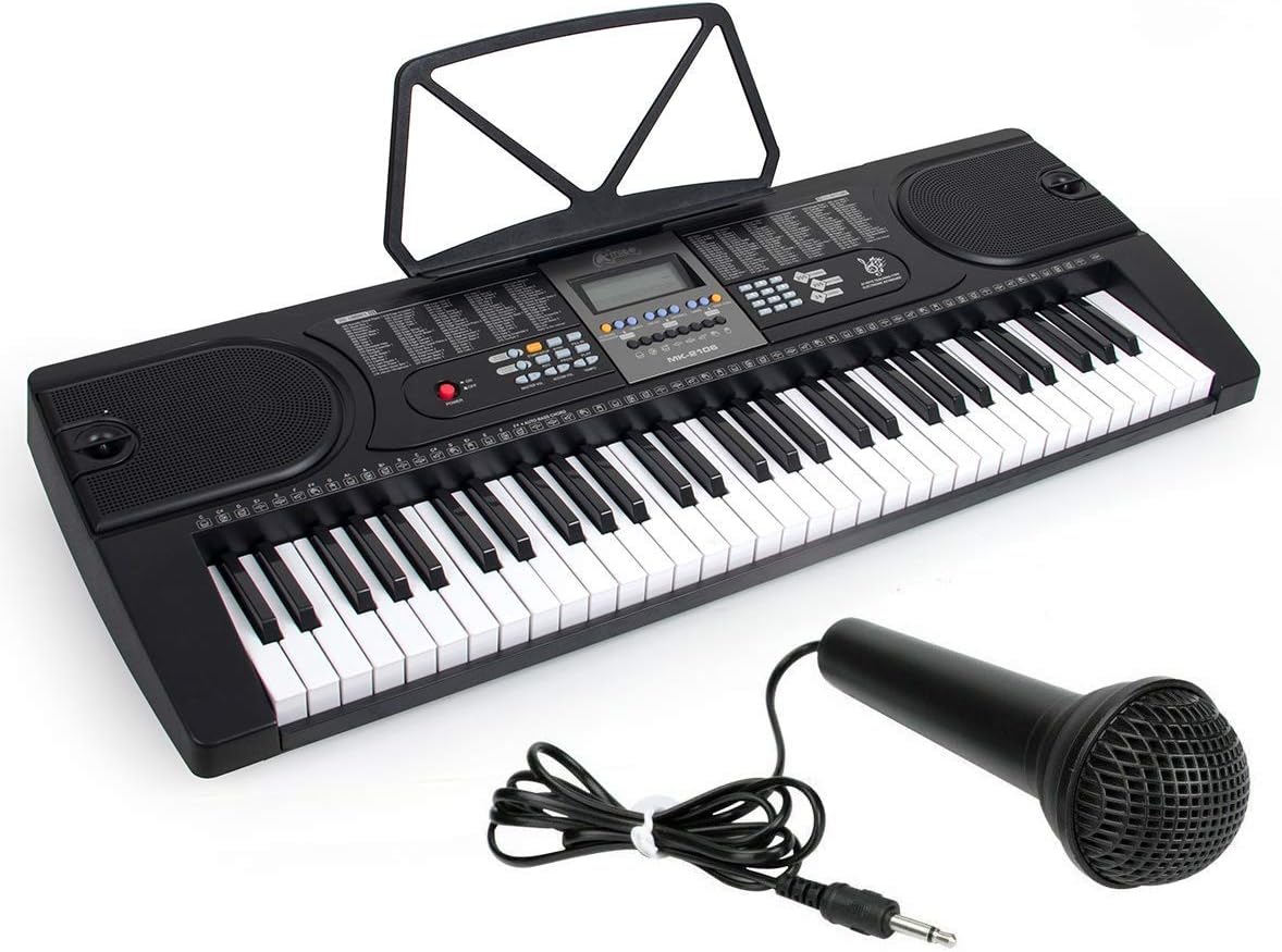 Keyboard Piano 61 Key,Kmise Digital Piano Portable Electronic Keyboard for Professionals Beginners Kids w/Built-In Speaker,Microphone,Music Stand