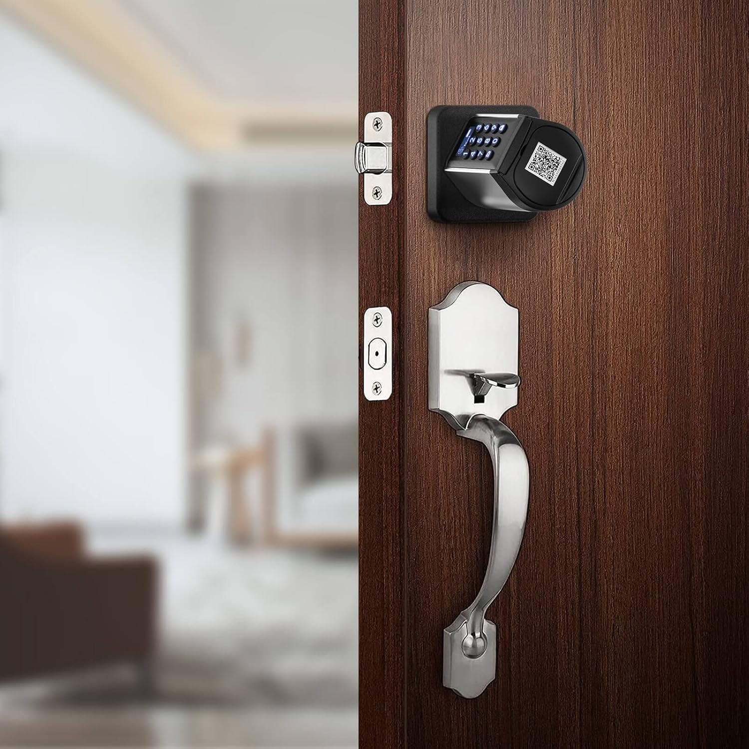 Smart Deadbolt Lock, WELOCK 6-in-1 Big Screen Smart Door Lock with Bluetooth APP, Keyless Entry Door Lock, Smart Locks for Front Door Home Apartment, WiFi Smart Door Lock Compatible with Alexa Pack of 2