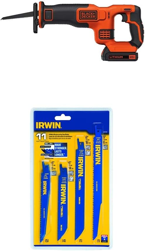 BLACK+DECKER 20V MAX* Cordless Reciprocating Saw Kit (BDCR20C) Pack of 2