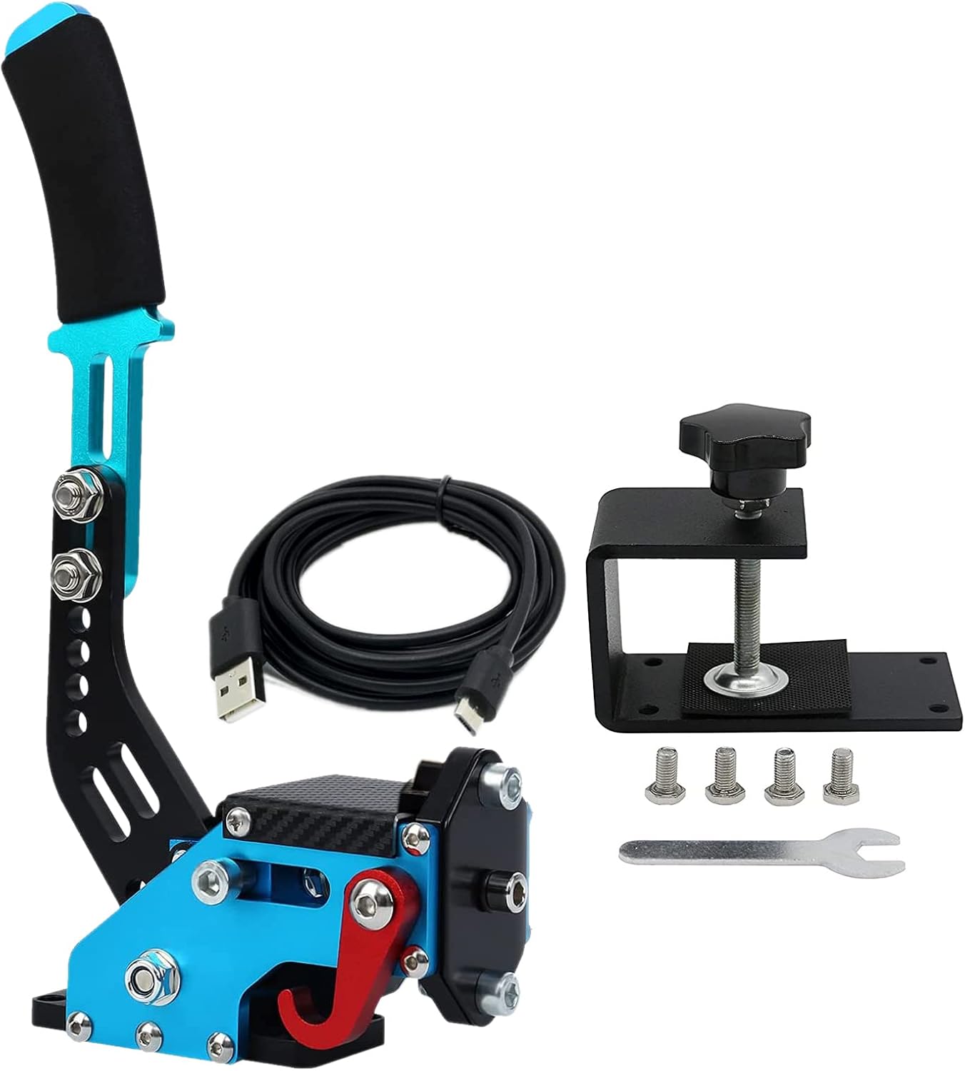 Obokidly Upgrade USB 8 Gear Shifter Handbrake Support for G29/ G27/G25/G920/G923 Only Compatible with PC for Simracing Game Sim Rig (Black - USB 8Gears Shifter Only for PC)