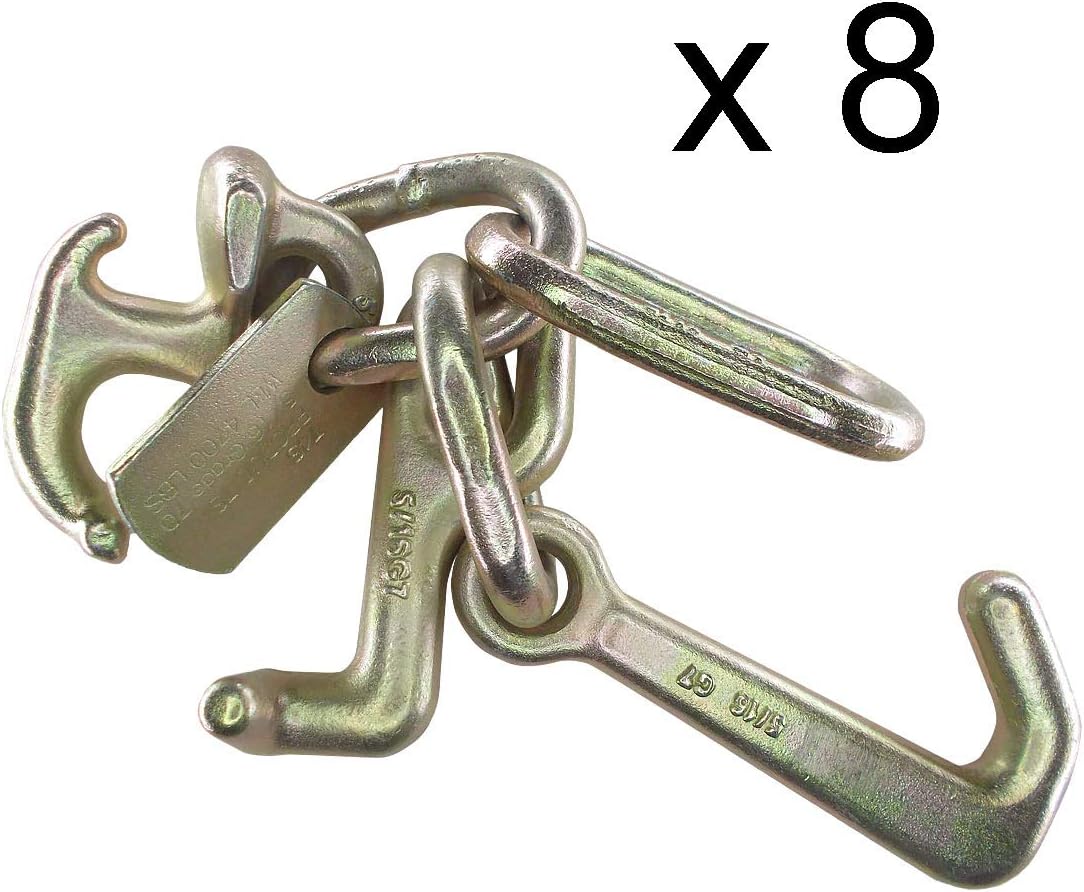 Mega Cargo Control RTJ Cluster Hook for Car Hauler, Wrecker, and Towing Trucks | Heavy-Duty Forged Replacenent w/ Link (30 - Pack)