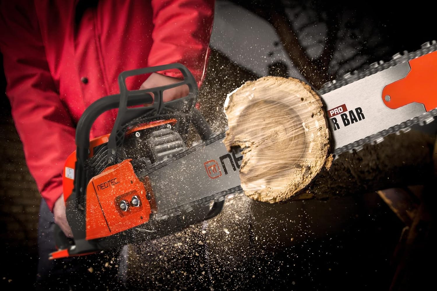 NEOTEC 24 Inch Chainsaw Guide Bar & Chain Combo Alloy Chainsaw Bar, 3/8