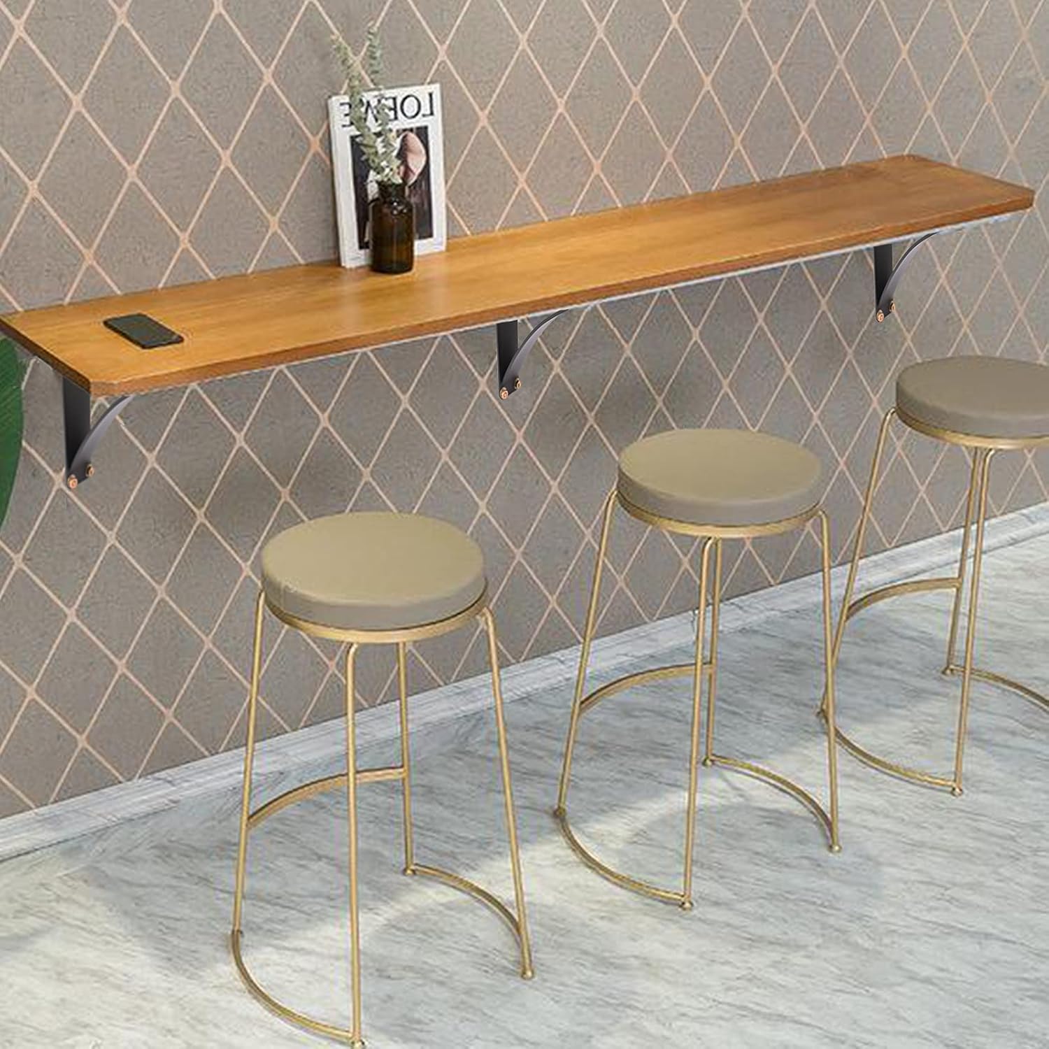 SPACEEUP 2Pcs Heavy Duty Shelf Brackets 8 x 9 x 2.5