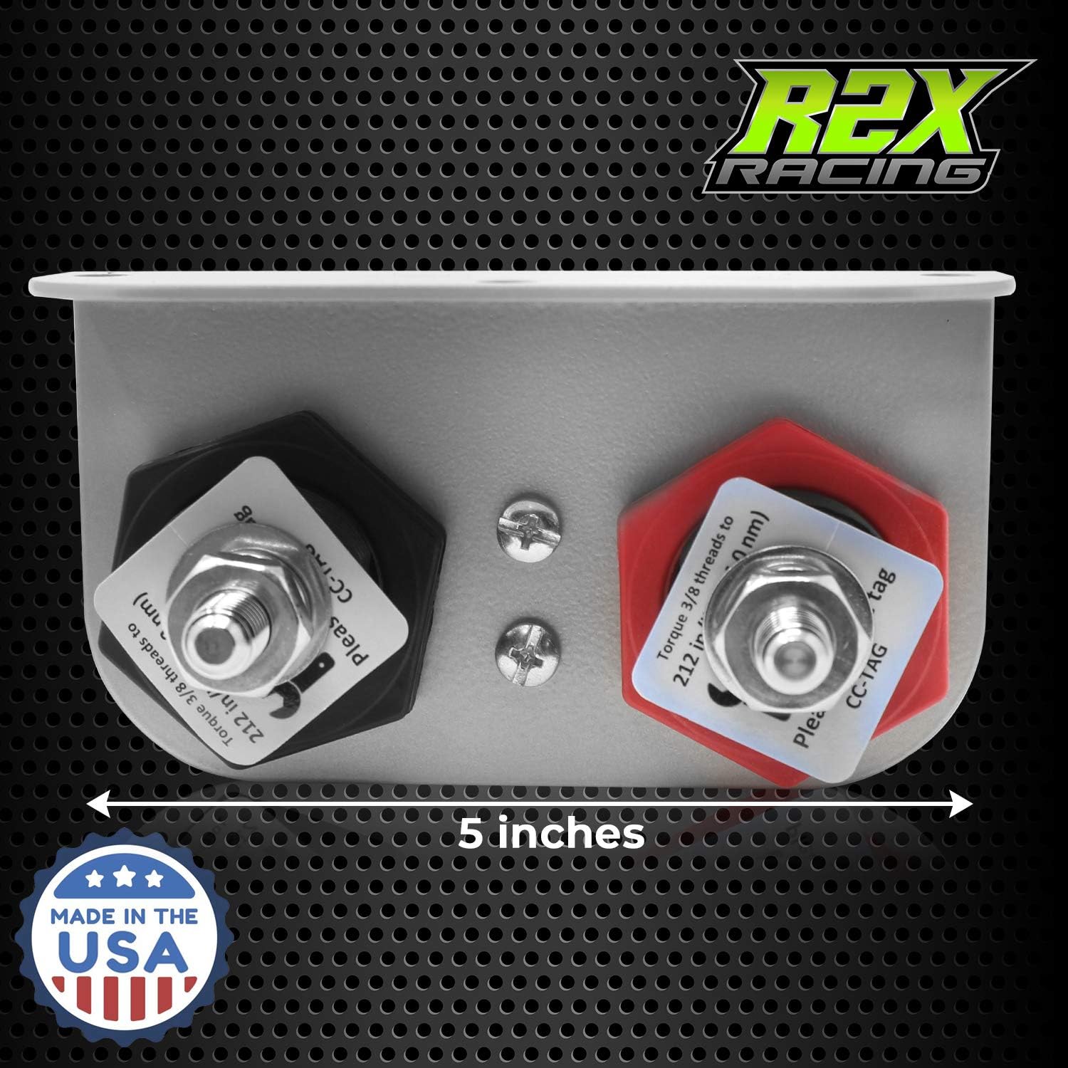 Heavy Duty Remote Battery Charging and Jumper Terminals with Mounting Bracket, Made in the USA Pack of 2