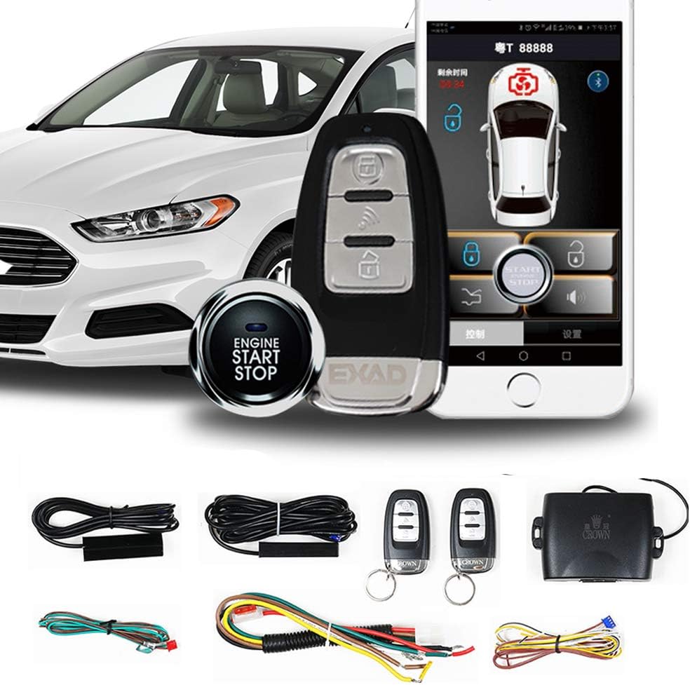 Universal Car Remote Engine Start One Key Engine Start Keyless Entry for Car Remote Key or Phone Control