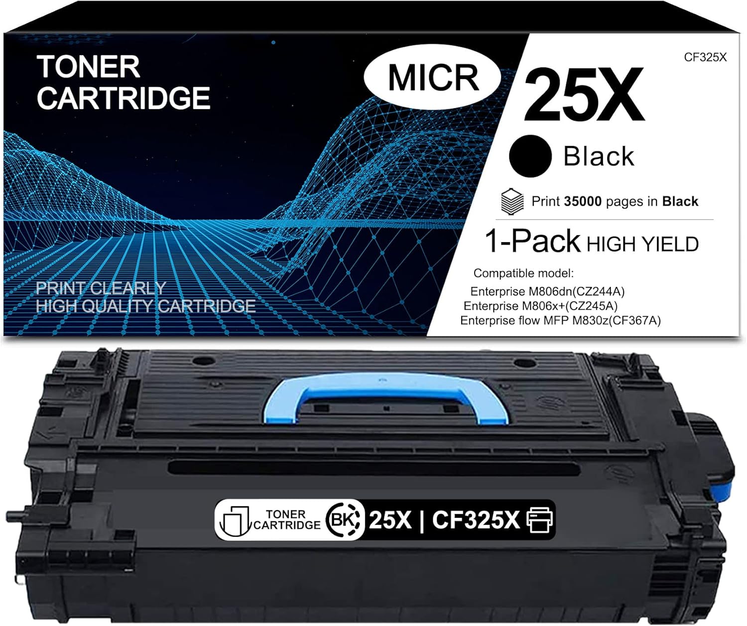 ETECHWORK Compatible 25X | CF325X MICR Toner Cartridge Replacement for HP Enterprise M806dn M806x+ Flow MFP M830z Flow MFP M830z+NFC M806 Serie (Black,1-Pack)